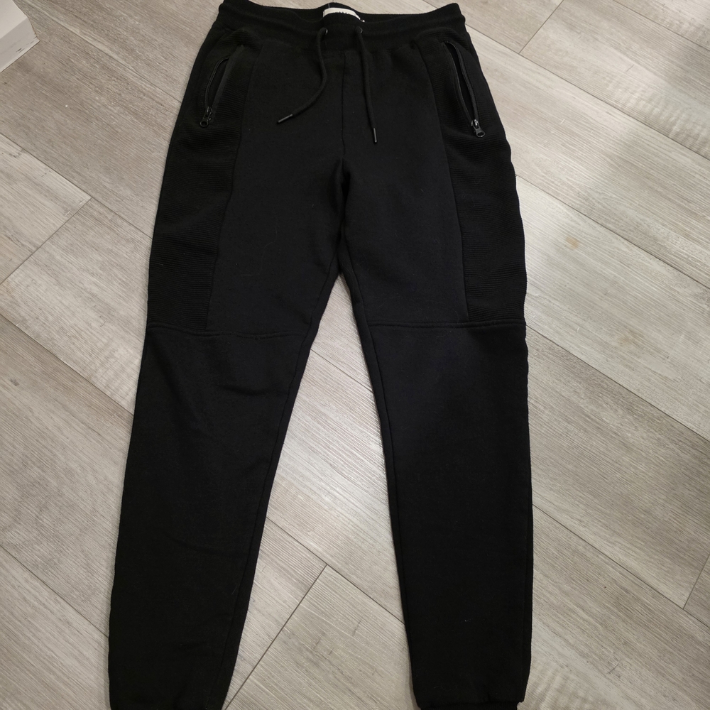 Urban Heritage Black Jogger Sweatpants Size Small Minimalist Athleisure Zip Pock - Picture 3 of 10